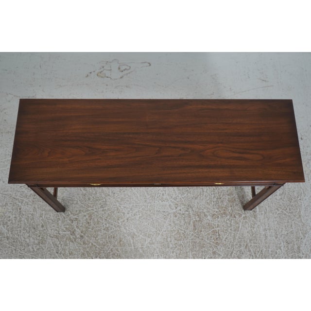 Wood Henkel Harris Walnut 2 Drawer Console Table For Sale - Image 7 of 18