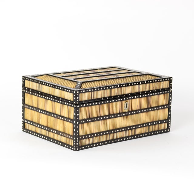 Late 19th Century Large Sinhalese Porcupine Quill and Ebony Spice Box With Fully-Fitted Interior, 19th Century For Sale - Image 5 of 13