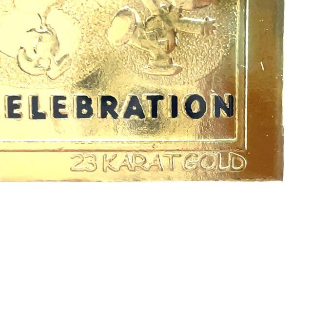 Modern 23k Yellow Gold Peanuts “Snoopy” 50-Year Celebration Card For Sale - Image 3 of 4