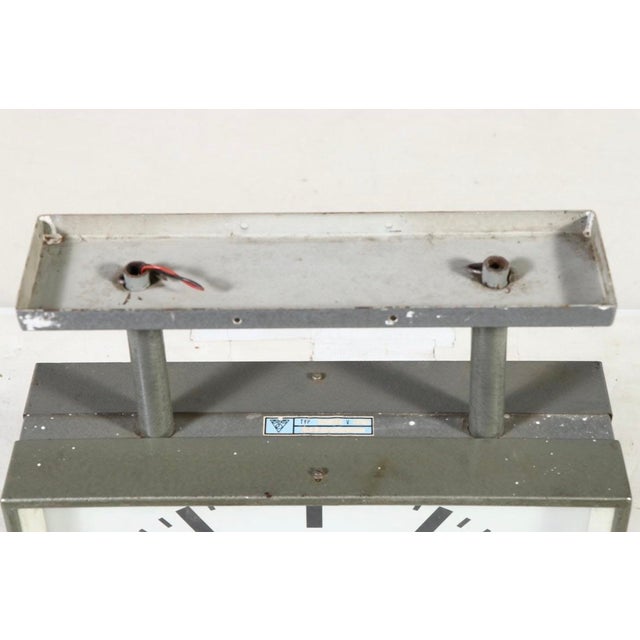 White Pragotron Vintage Ceiling Clock Double Midcentury Retro Industrial Railroad Wall For Sale - Image 8 of 12