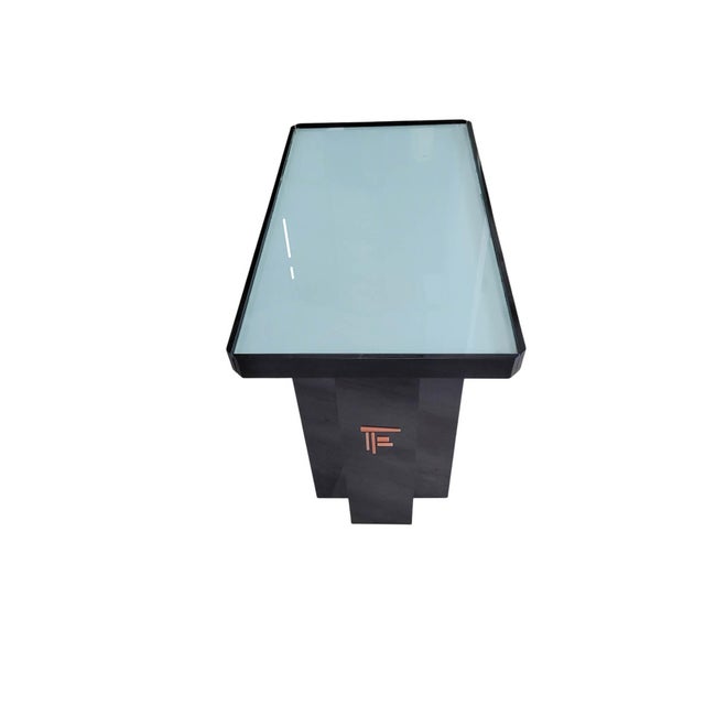 Vintage Postmodern Architectural Black Acrylic Nightstands or End Tables, Pair For Sale - Image 4 of 11