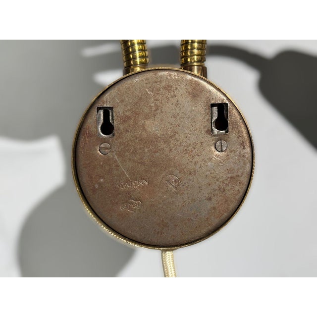Metal 1940s Arvid Böhlmarks, Adjustable Wall Light, Brass, Lacquered Metal For Sale - Image 7 of 7