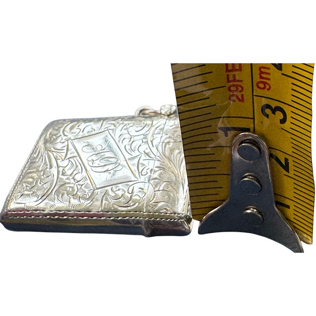 Antique English Sterling Silver Vesta Match Safe by Joseph Gloster Ltd, Birmingham 1927 For Sale - Image 11 of 12