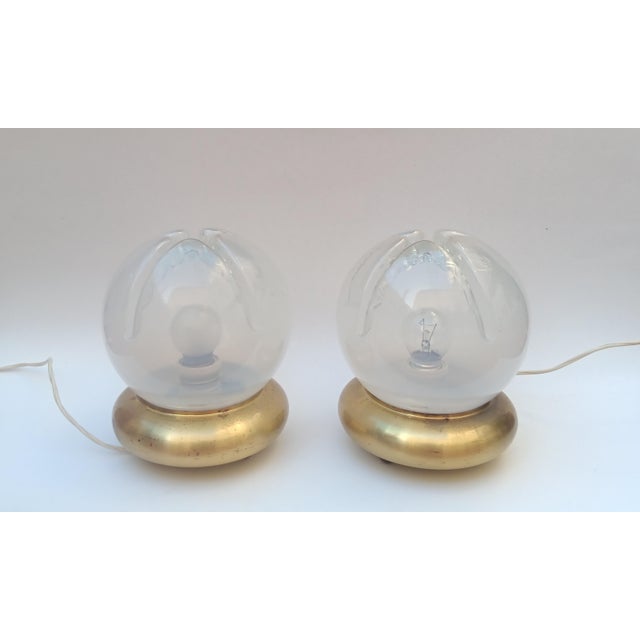 Italian Murano Glass Table Lamps, 1970s, Set of 2 For Sale - Image 9 of 9