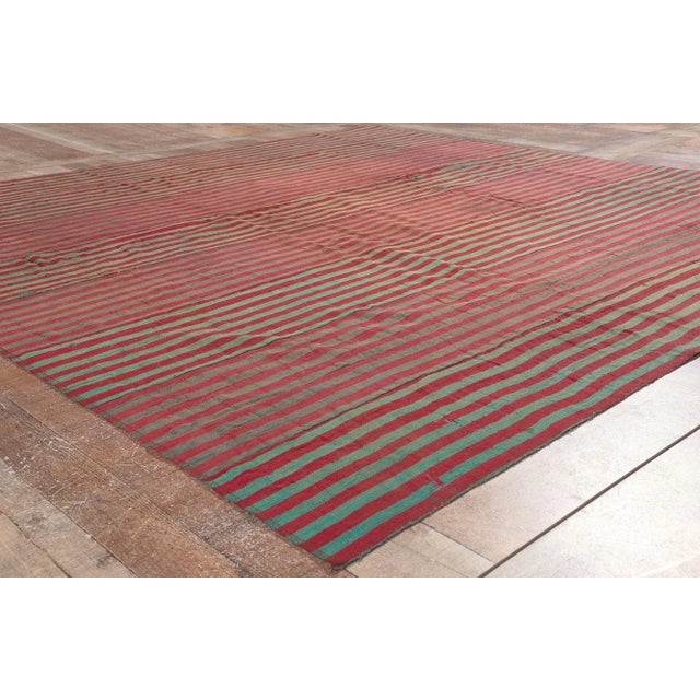 Textile Rustic Vintage Turkish Kilim Rug - 07'03 X 07'06 For Sale - Image 7 of 10