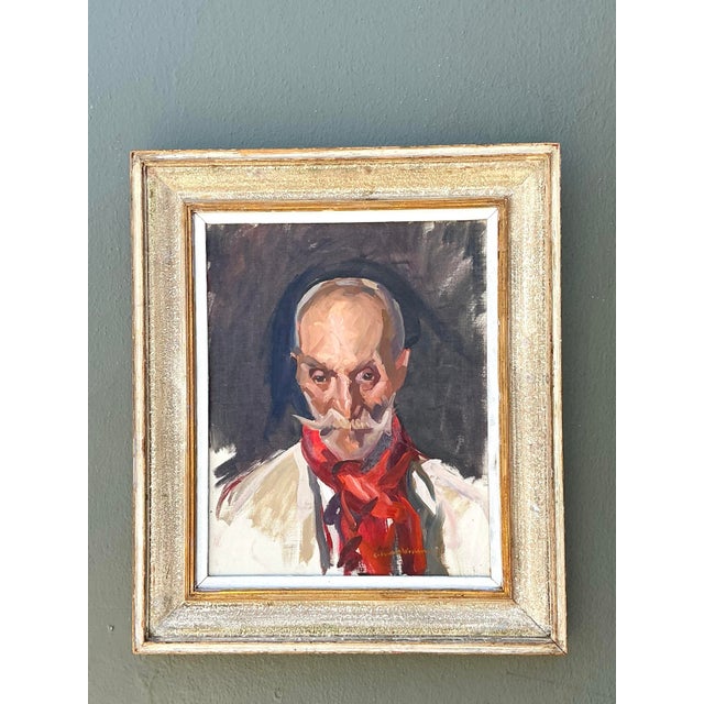 Vintage Framed Oil Portrait of Gentleman For Sale - Image 10 of 12