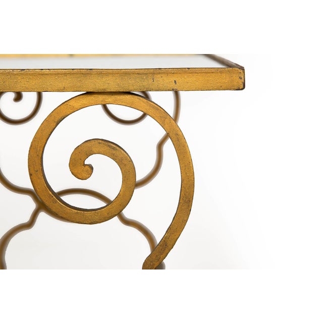 French Moderne Gilded Iron Set of Three Nesting Tables Ca. 1950s For Sale - Image 11 of 15