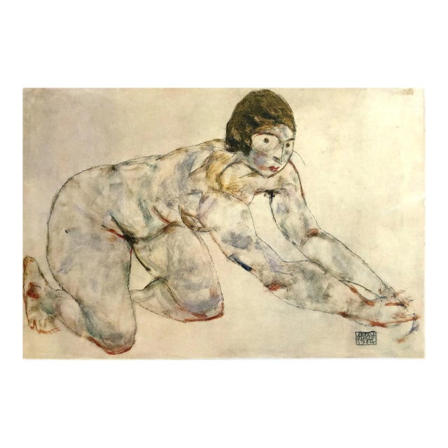 Artist: Egon Schiele Country: Austria Title: kneeling Nude Medium: Offset – 29 Paper: Heavy paper 16 x 12 inch Published:...
