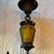 Rare Vintage Hammered Amber Glass Lanterns – Matching Set of Three (Hanging Pendant & Pair of Wall Sconces) For Sale - Image 4 of 6