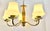Mid-Century Modern 1960s Brass and Wood Midcentury Modern 5-Light Chandelier With Fluted Frosted-Glass Shades For Sale - Image 3 of 12