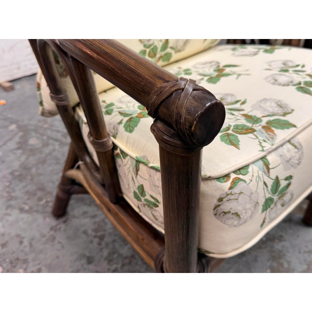 McGuire Furniture Barrel Back Bamboo Armchairs, Pair Vintage For Sale - Image 11 of 12