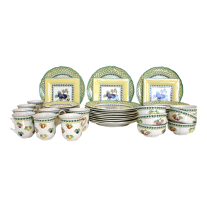 1990s Villeroy and Boch "French Garden - Orange/Valence Set of 45