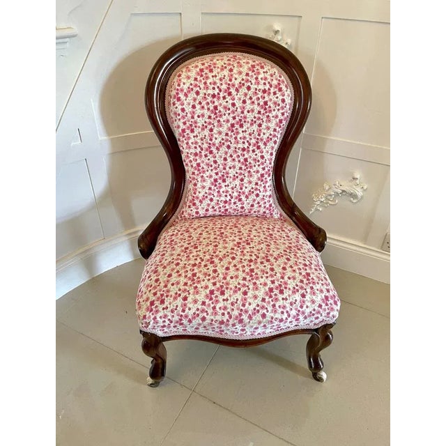 Victorian Mahogany Ladies Chair, 1860s For Sale - Image 10 of 10