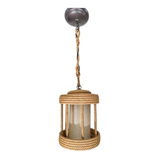 French Rope Chandelier by Adrien Audoux and Frida Minet, 1950s. For Sale