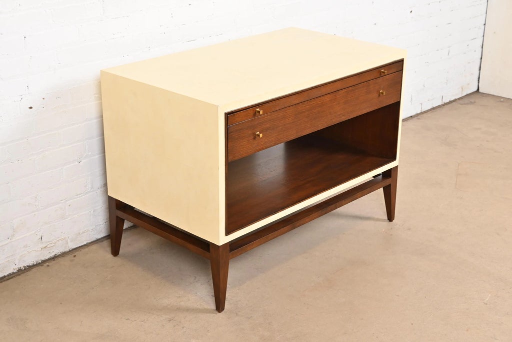 Barbara Barry for Henredon Modern Walnut and Cream Lacquered
