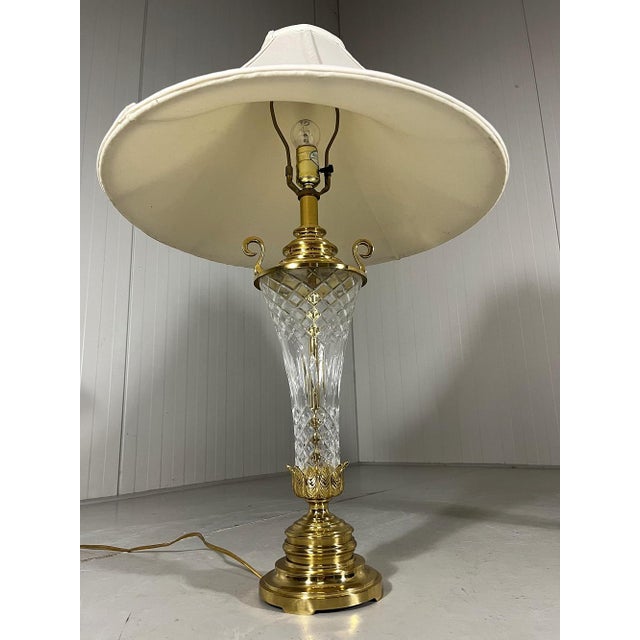 Large Crystal and Brass Table Lamps, 1960s, Set of 2 For Sale - Image 16 of 18