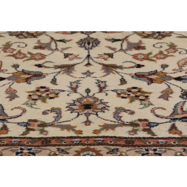 Late 20th Century Vintage Beige Indian Kashan Rug - 02'01 X 03'02 For Sale - Image 5 of 9