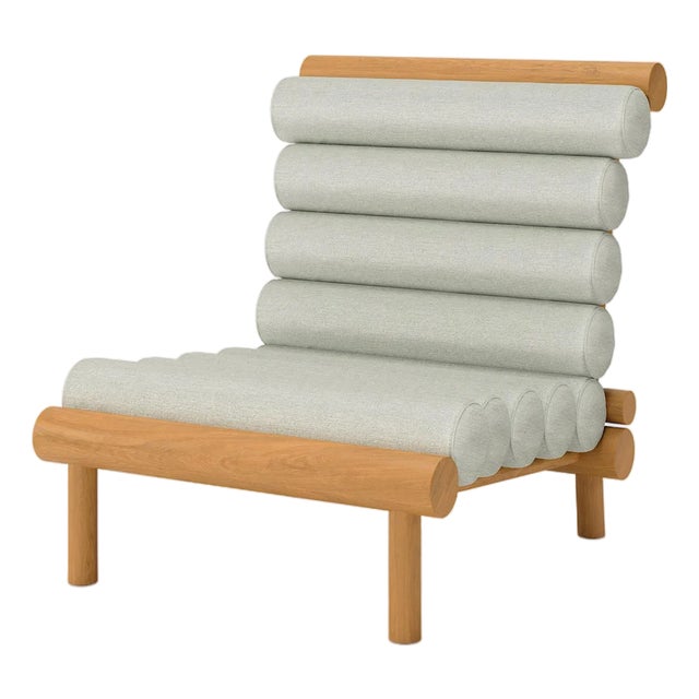 Rishon Teak Outdoor Lounge Chair – Alpine Modern Design in Sunbrella Canvas Granite For Sale