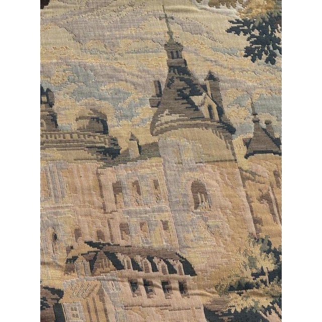 Large Vintage Flemish Castle Jacquard Tapestry in the style of Aubusson, 1970s For Sale - Image 4 of 18