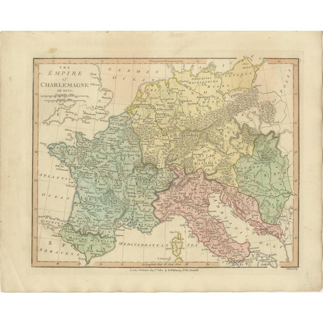 Charlemagne's Empire Map by Wilkinson, 1817 For Sale - Image 10 of 10