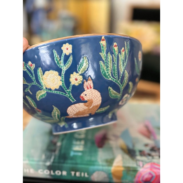 Asian Vintage Decorative Bowl With Animals by Andrea by Sadek For Sale - Image 3 of 8