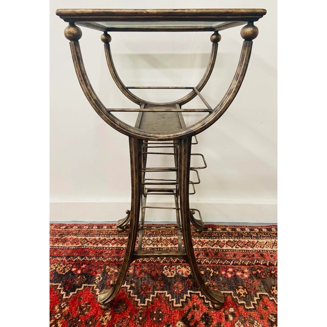 Metal Vintage Wine Rack Metal Table in Vintaged Finish For Sale - Image 7 of 13