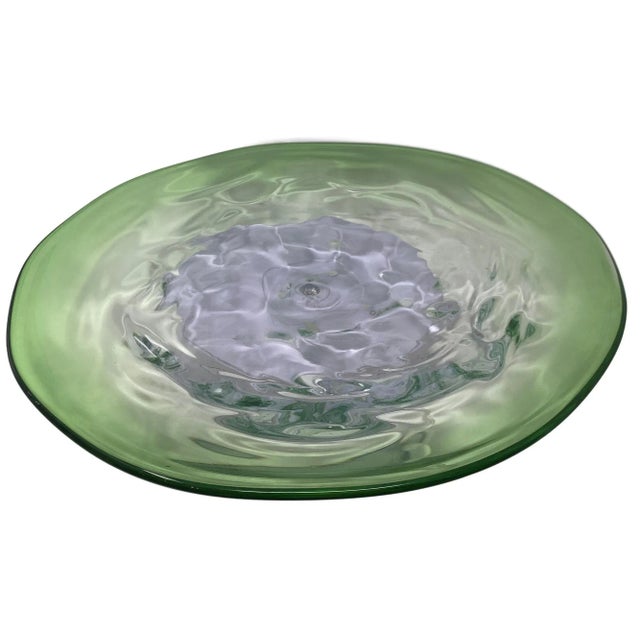 Very lovely Murano Glass Centerpiece made by Glass Master Roberto Beltrami. Beautiful green to clear coloring with lovely...