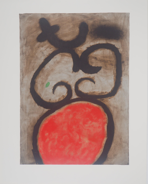 Joan Miro, Femme au tabouret, Lithograph