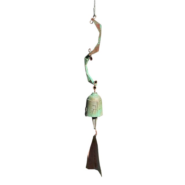 Paolo Soleri Bronze Windbell for Cosanti – Modernist Sculpture, Verdigris Patina For Sale - Image 9 of 10