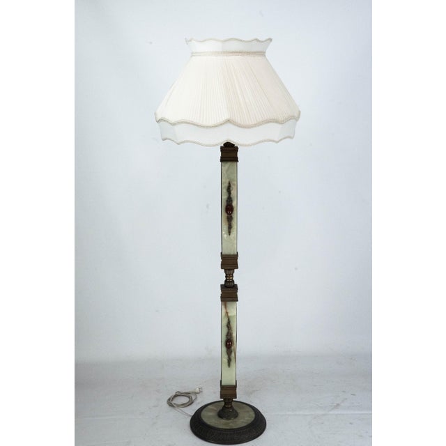 Italian Hollywood Regency Onyx and Bronze Floor Lamp, 1970s For Sale - Image 15 of 15