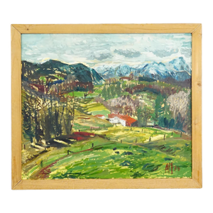 Alexander Michael Oil Painting – Landscape Near Dietramszell, 1974
