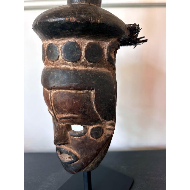 Tall African Ibibio Head Mask with Polychrome Nigeria Provenance For Sale - Image 9 of 15