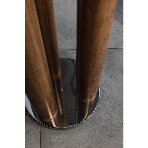 1970s Vintage Murano Lamp in Wood, Chrome, and Glass For Sale - Image 5 of 7