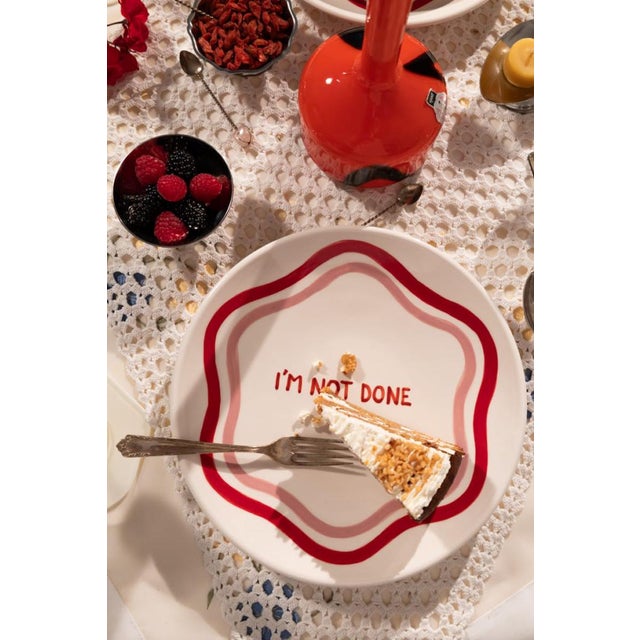 2020s Talk of the Table Artisanal Plates- Set of 2 For Sale - Image 5 of 10