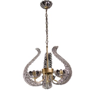 Ercole Barovier Art Decò Three Lights Pendant, 1940s For Sale