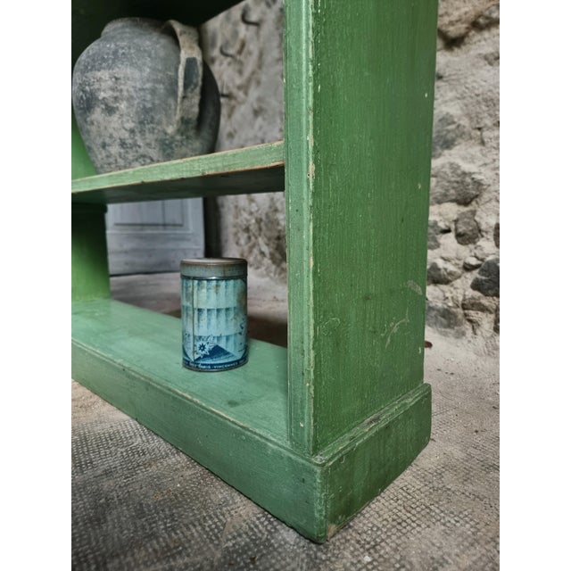 Vintage Pine Open Shelving Unit in Sage Green Paint, 1900 For Sale - Image 9 of 18