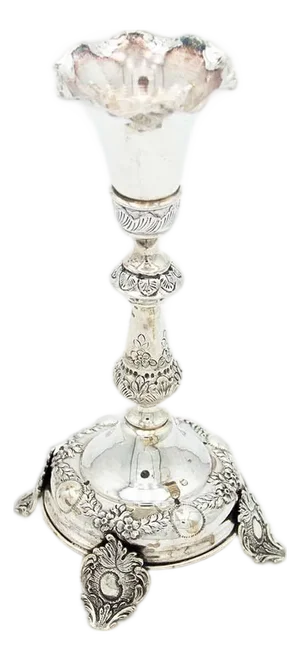 Silver Toothpick Holder with Wavy Chalice