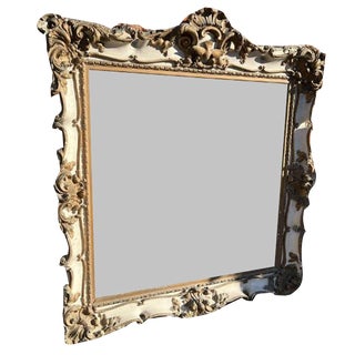 Large 19th Century English Carved Wood & Gesso Mirror For Sale