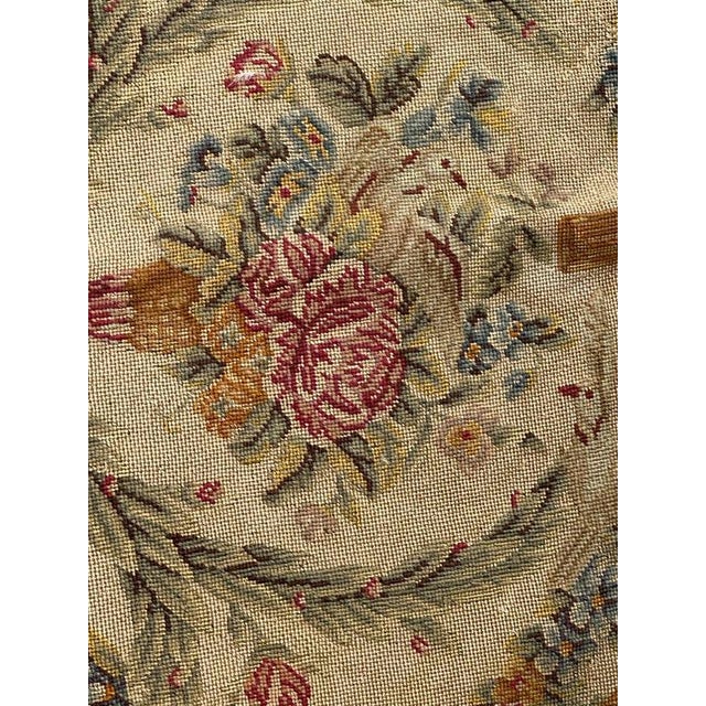 French Needlepoint Tapestry Chair Cover, 1890s For Sale - Image 6 of 18