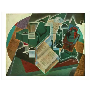 1940s After Juan Gris "Book, Pipe and Glass" Swiss Full-Color Print