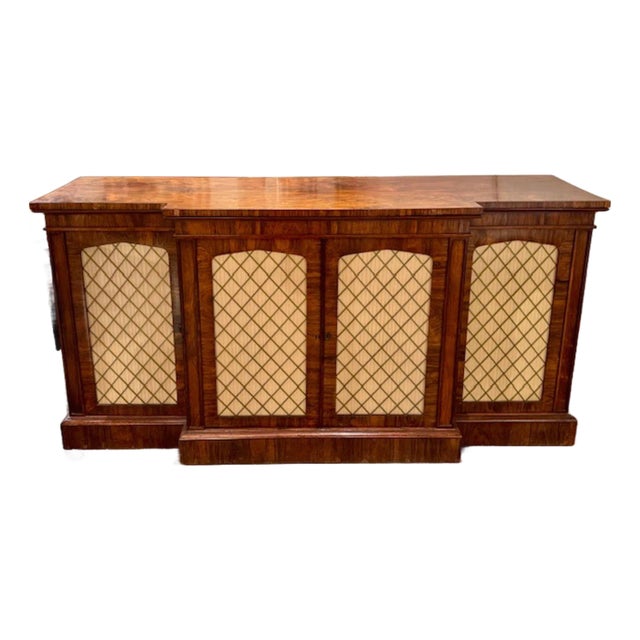 English Rosewood 4 Door Credenza For Sale