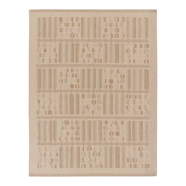 Contemporary Art Deco Style Geometric Wool Kilim by Rug & Kilim, India For Sale