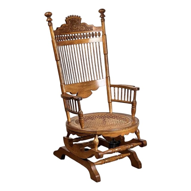 Antique Victorian Oak Platform Rocker C. Late 19th Century | Chairish