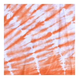 Early 20th Century Yoruba Tie Dyed Orange Textile Nigeria 24.5x22.5 inch For Sale
