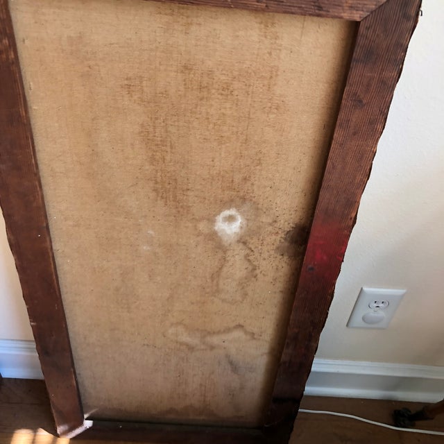 Vintage 1920s Original Parrot Bird Painting on Canvas For Sale - Image 10 of 12