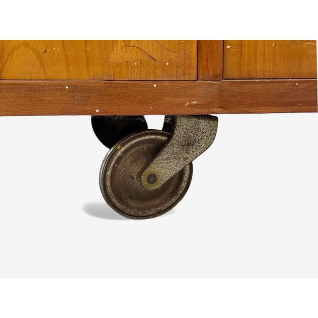 Erik Mattsson, Art Deco, Marquetry, Glass, Rare Bar Cart, Sweden C. 1939 For Sale - Image 15 of 16