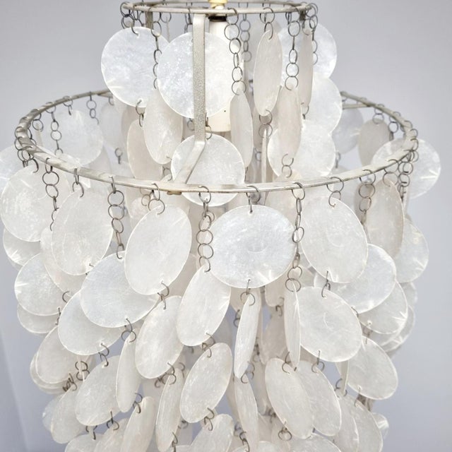 Mid-Century Modern Mid-Century Modern Fun 1DM Shell Chandelier by Verner Panton for Lüber, Switzerland, 1960s For Sale - Image 3 of 10