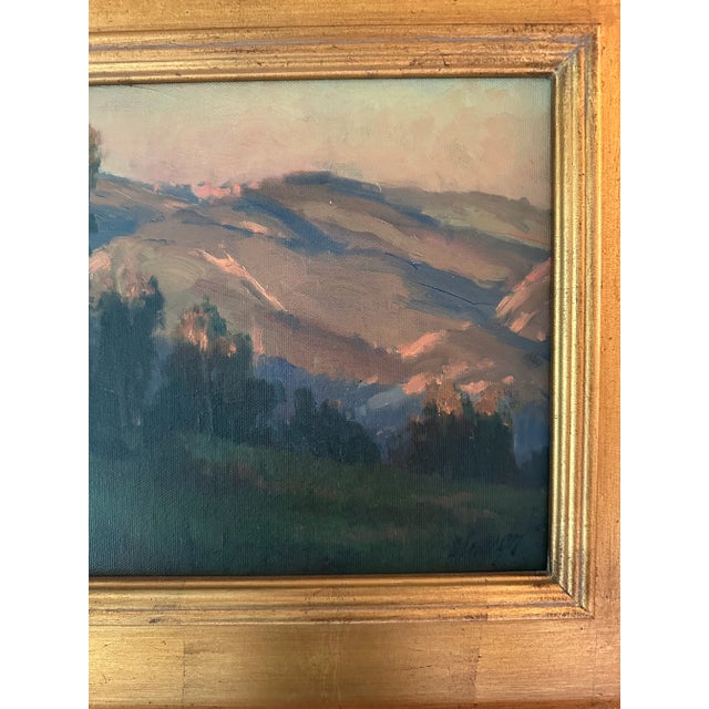 2010s “Backyard Sunrise” Plein Air Landscape Oil Painting by Michael Obermeyer, Framed For Sale - Image 5 of 16