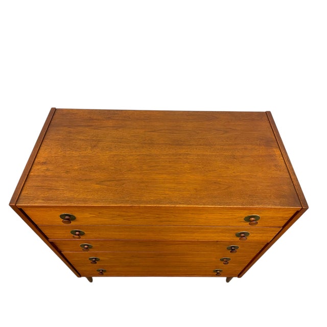 Vintage Mid Century Modern 5 Drawer Dresser Attributed to John Van Koert for Drexel For Sale - Image 9 of 10