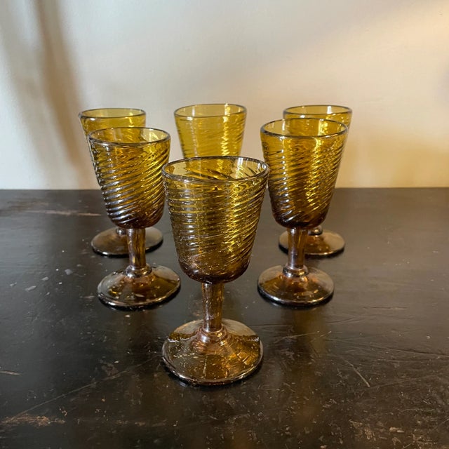 Rustic Vintage Wine Glasses from Biot, 1970s, Set of 6 For Sale - Image 3 of 11